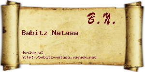 Babitz Natasa névjegykártya